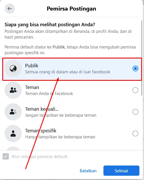Setting Profile Facebook